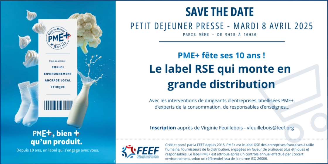 Petit déjeuner presse mardi 8 avril à l'occasion des 10 ans du Label PME+